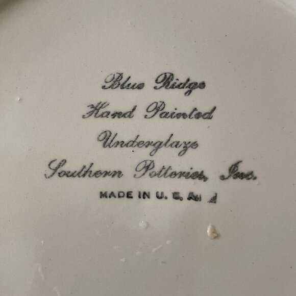 Blue Ridge Southern Pottery Country Fair Green Rim Set of Four 8" Salad Plates - Picture 12 of 12